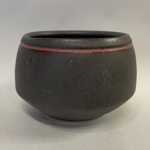 BJ - Medium black and red glazed ceramic planter - Paradise Found Nursery