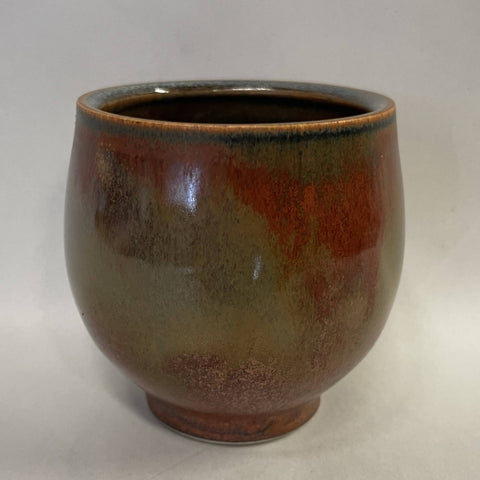 BN - Small red and brown glazed ceramic planter - Paradise Found Nursery